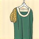 Stylist hand arranging clothes icon